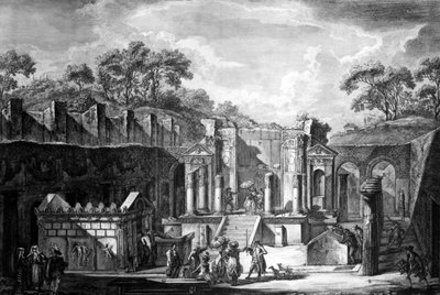 View of the Temple of Isis, Pompeii, engraved by Francesco Piranesi, 1788 by Louis Jean Desprez